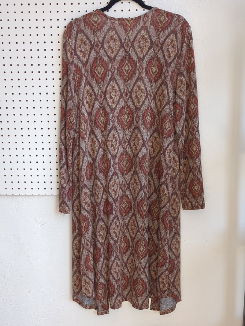 Maurices Rust Pattern Open-Front Long Cardigan - Picture 3 of 3
